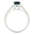 thumbnail image 4 of Solitaire with Accents Engagement Ring for Women - 2.21ct Natural London Blue Topaz in 14K White Gold Promise Ring, 4 of 6