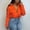 Orange, variant on AOOCHASLIY Fall Clothes Fashion Women Solid Stand-up Collar Cardigan Down Jacket Outerwear Padded Coat