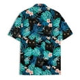 thumbnail image 2 of Tropical Black Cat Hawaiian Shirts for Men Women, Funny Black Cat Short Sleeve Button Down Shirt S4, 2 of 6
