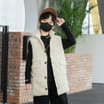 thumbnail image 5 of LYMAYTER 7-14 Years Boys Girls Winter down Vest Youth Puffer Mid-Length Warm Waistcoat for Kids Solid Color Sleeveless Jacket, 5 of 9