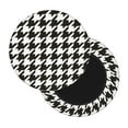 thumbnail image 2 of Bingfone12 Inch Padded Round Bar Stool Cover Cushion With Elastic Fabric Round Chair Seat - Houndstooth Black And White, 2 of 7