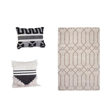 3 Piece Decor Set With Throw Pillows And Rug Walmart Com