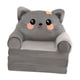 thumbnail image 2 of Sofá plegable para niños, sofá de suelo con dibujos animados, cómodo sillón reclinable, lavable y portátil. Gris, 2 of 9