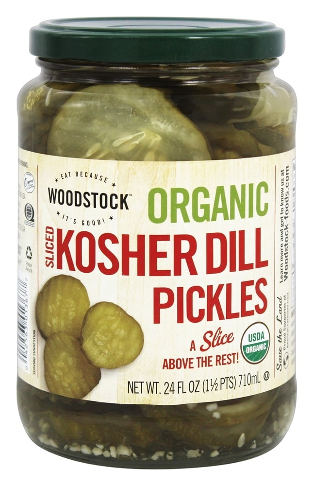 Woodstock Organic Sliced Kosher Dill Pickles, 24 Fl Oz