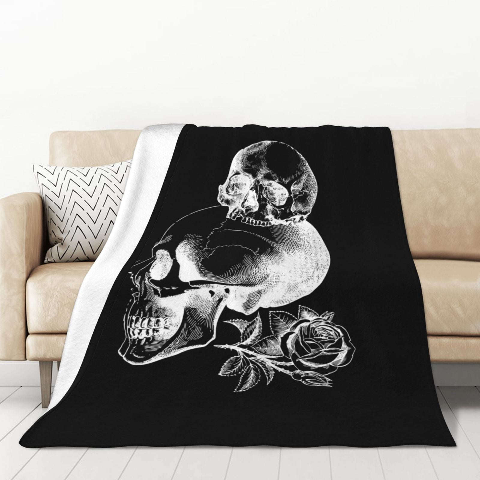 Skull and Rose Quilted Blanket NCU0TH508 main image 0
