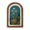 thumbnail image 2 of Arched Wooden Picture Frame with Painted Wildflower Art and Double-Layer Distressed Wood Design,for Living Room Shelf,Freestanding Tabletop Decoration, 2 of 7