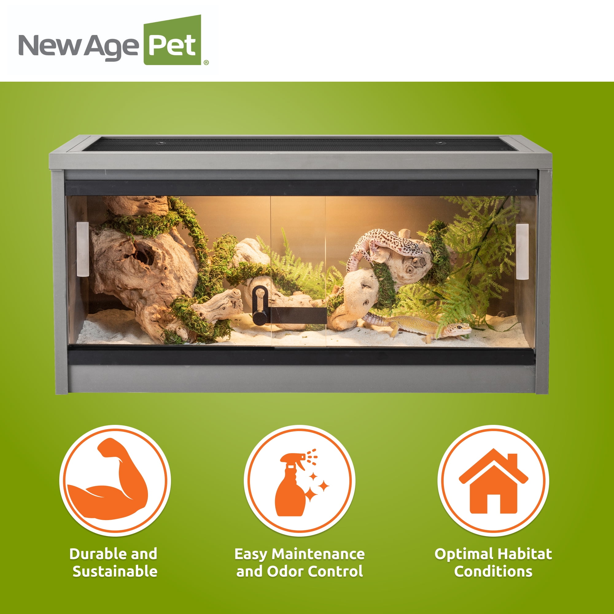 New Age Pet® ECOFLEX® Small 24" Wide Reptile Enclosure, Glass Front Terrarium