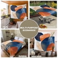 thumbnail image 6 of Navy Blue Burnt Orange Large Tapestry for Bedroom Wall Hanging Tapestry, Abstract Modern Geometric Ceiling Backdrop Tapestries Poster Blanket Wall Decor for Teens Room Living Room Dorm 85" x 90", 6 of 8