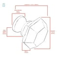 thumbnail image 2 of CKP #G-75 Elegance Collection 1-1/4 in. (32mm) Glass Knob, Clear with Brushed Nickel Base, 2 of 4