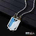 thumbnail image 2 of Collar Attack On Titan para hombres, hombres, niños, mujeres, niñas, Aot, collares de anime, Shingeki No Kyojin, Eren Jaeger, colgante de cadena, largo, chapado en plata, acero inoxidable, circonita, 2 of 7