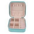 thumbnail image 2 of Portable Jewelry Case with Zipper 4 Grids Large Capacity Partition Storage Soft Lining Mini Jewelry Storage Box for TravelEgg Blue, 2 of 22