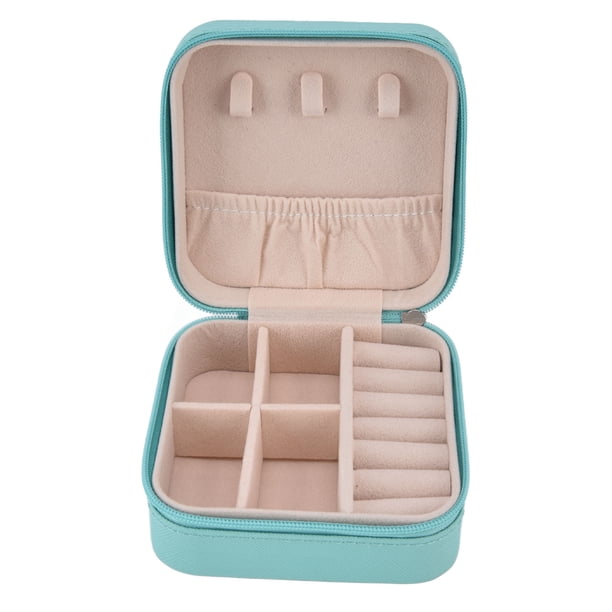 Caja de almacenamiento de joyería portátil, joyero portátil con estuche de joyería portátil con cremallera, estuche de joyería de viaje pequeño, apariencia llamativa