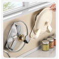 thumbnail image 6 of Hilingoto Suction Cup Pot Lid Rack, Versatile, 19.5 X 3.5 Cm, Wall Pot Rack, Cupboard Lid Holder, Easy Installation, for Pots, Pans, Cutting Boards, Utensils | Kitchen Cabinet Storage,Beige, 6 of 6