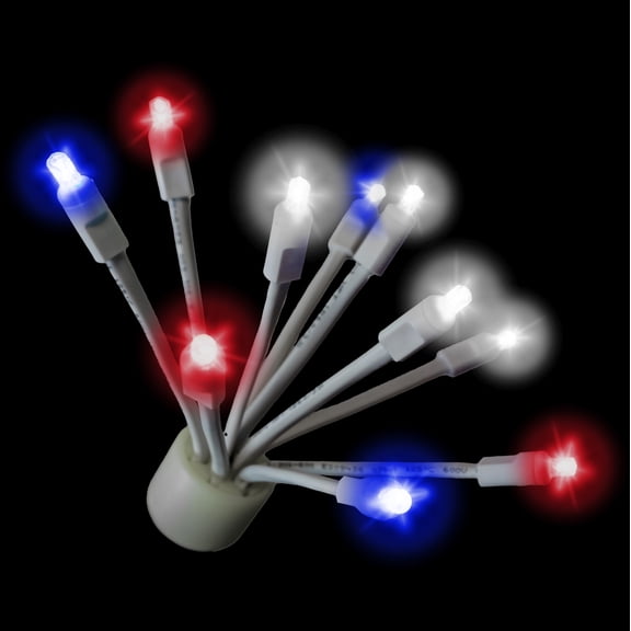 Holidynamics Inc. C9 Glitzer String Lights C9 LED Red White Blue Shatterproof Outdoor White Wire 5-Count