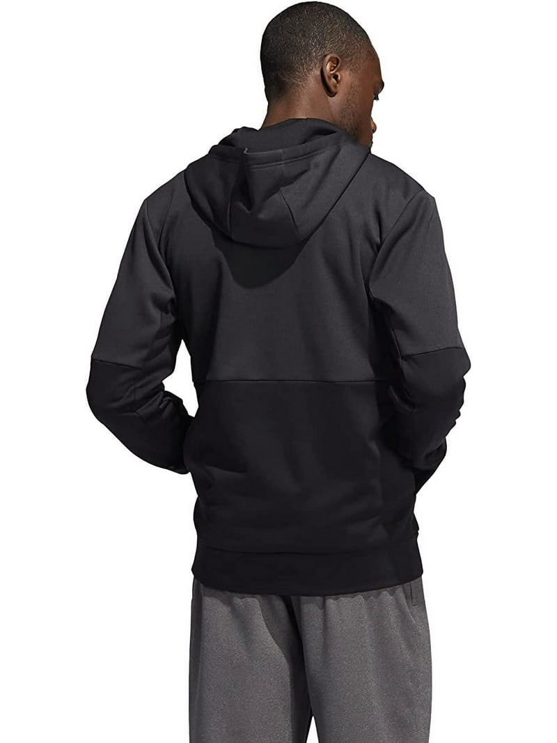FQ0079 Adidas Men's Team Issue Full Zip Jacket Black Melange/White