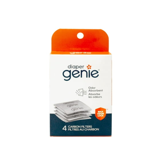 Diaper Genie Carbon Filter, Diaper Pail Odor Eliminator & Deodorizer, Compatible with the Diaper Genie Complete and Expressions Pail, 4 Count