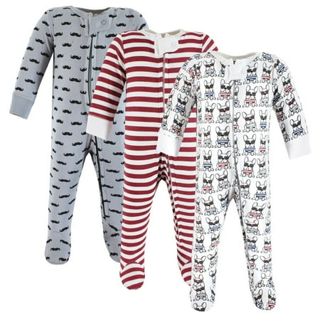 

Hudson Baby Infant Boy Cotton Sleep and Play French Dog 0-3 Months