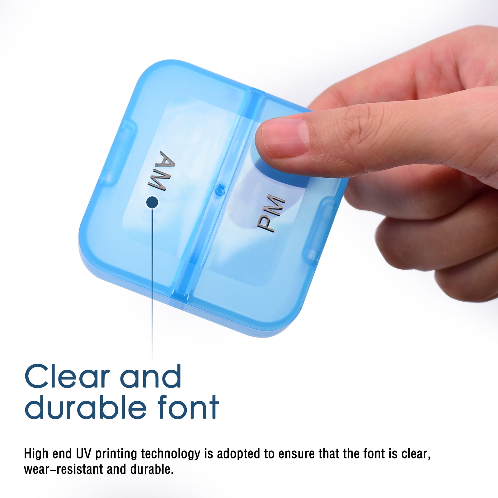 Weekly 7 Day Pill Organizer 2 Times A Day Portable Travel Medicine Organizer Moisture-Proof Pill Cases AM PM Pill Box Design for Vitamins Fish Oil Compartments Supplements (10 Pack)
