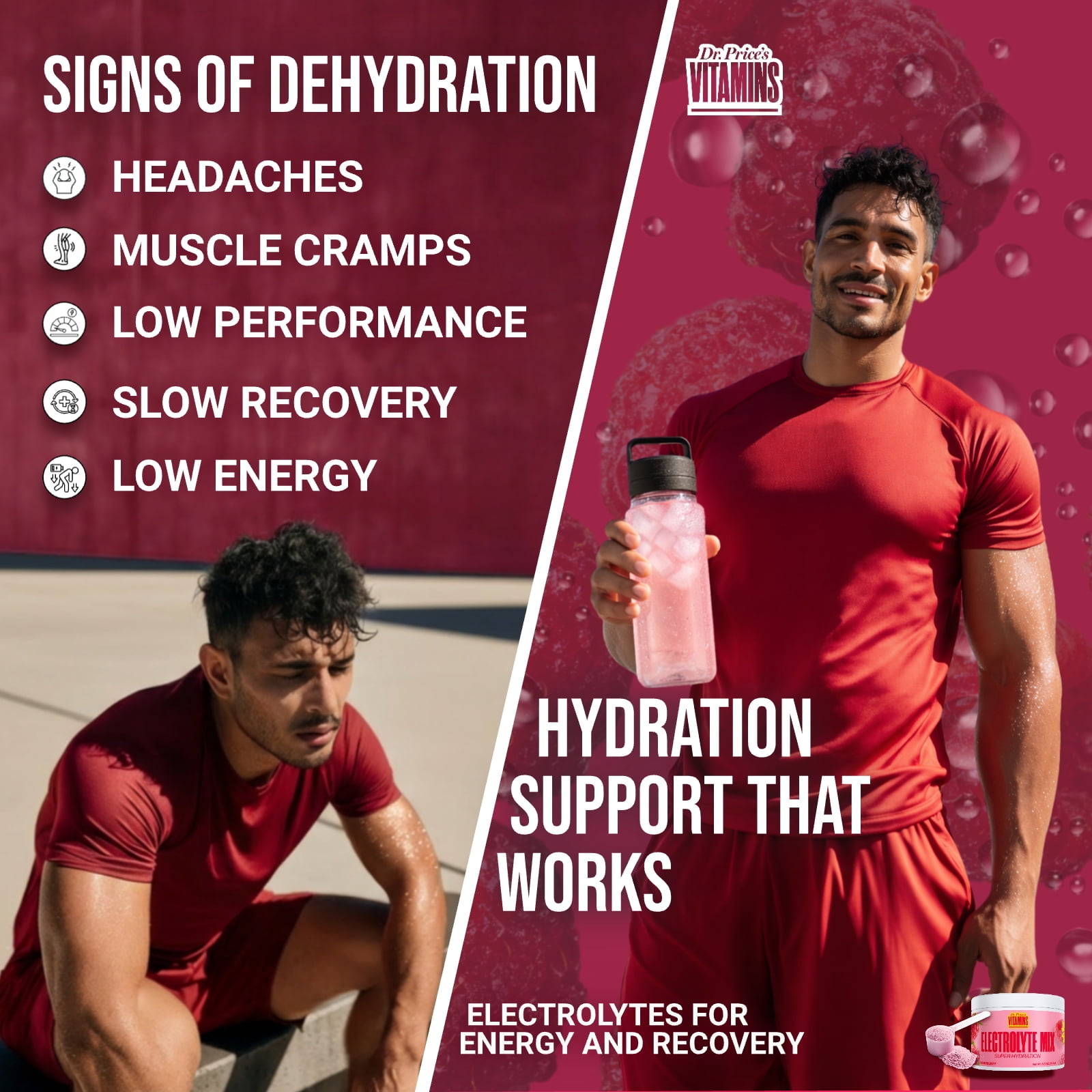 Dr. Price’s Electrolyte Mix – Raspberry Flavor, 90 Servings | Sugar-Free Hydration Powder with Trace Minerals | Gluten-Free, No Sugar