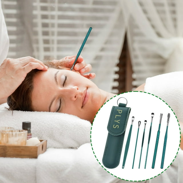 Ear Wax Cleaning Tool Kit - Portable Ear Wax Cleaning Kit, Stainless Steel Ear Wax, Good To Use Ear Wax Removal Kit (Includes 6 Ear Pickers