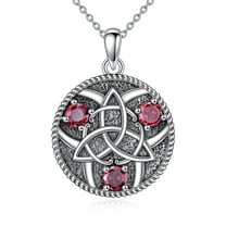 Nudo De Bruja Plata 925 Original Celtic Knot Triquetra Necklace Sterling Silver Witch Abalone Pendant Pagan Wiccan Jewelry for Women