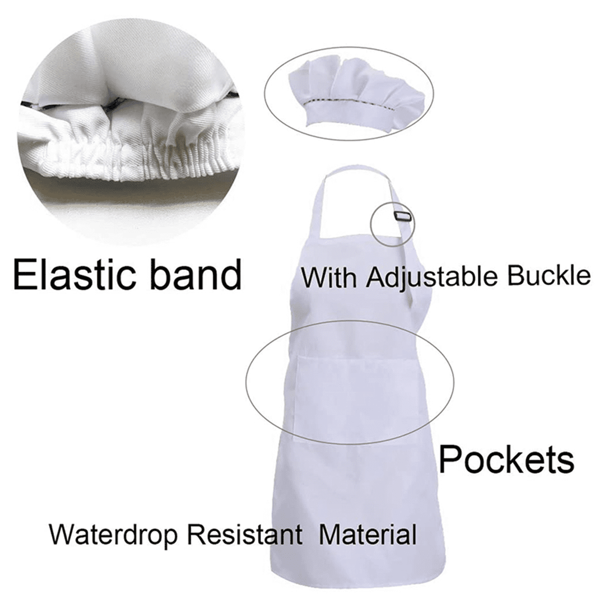 18-Piece Children's Apron and Chef Hat Set Adjustable Children's Kitchen Apron for Cooking and Painting