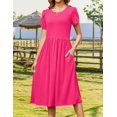 thumbnail image 3 of Vestido Zeagoo Midi para mujer de verano de manga corta Aline Black, 3 of 7