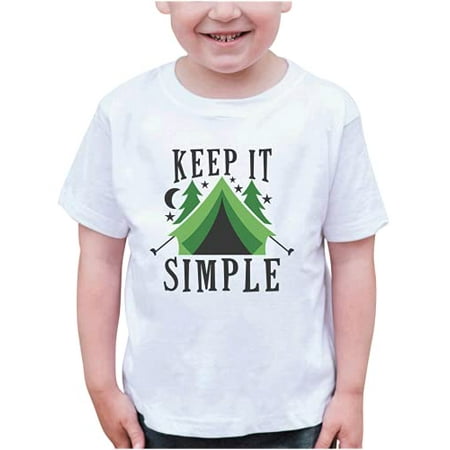 

7 ate 9 Apparel Kids Keep It Simple Camping White T-Shirt