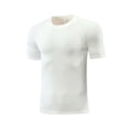 thumbnail image 4 of AWZXDE Boys Youth Gym Shirts Compression Athletic Performance Top Wicking Breathable For Sports Training Activewear White, 4 of 4