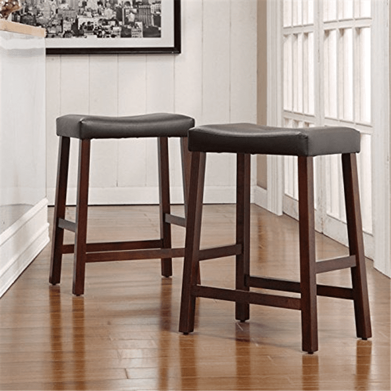 Coleman Rubberwood Padded Top Counter Height Bar Stools Set of 2
