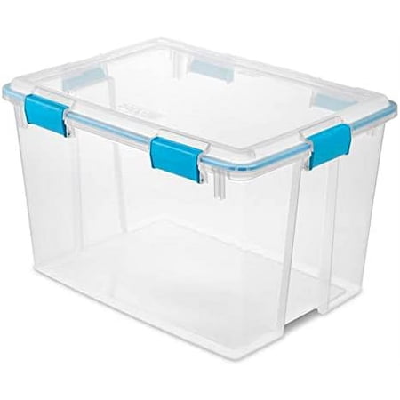 80 Quart Clear Plastic Stackable Storage Container Box Bin With Air Tight Gasket Seal Latching Lid Long Term Organizing Solution, 8 Pack