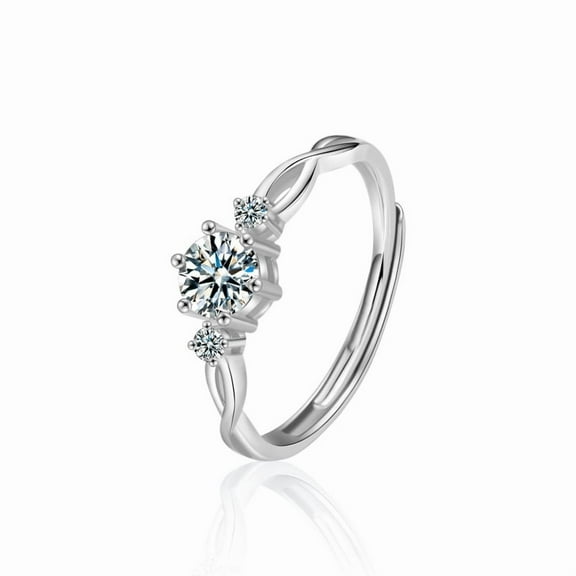 Whudwhu Elegant Green Emerald Wedding Ring, 925 Silver