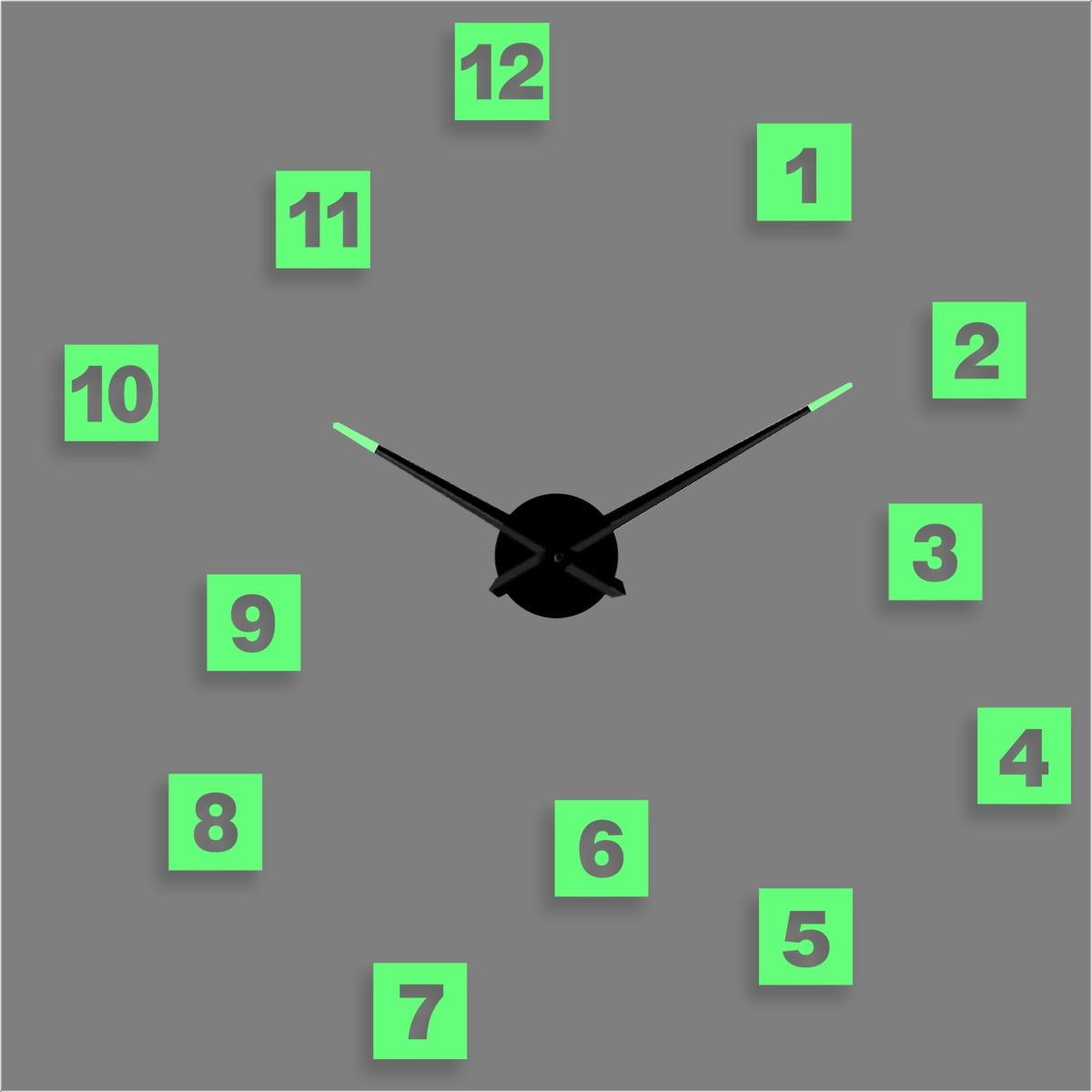 Square Arabic numerals DIY Simple and creative Different Luminous Frameless Wall Clock Decor Modern Design Gift - 27 inch