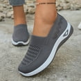 thumbnail image 4 of Modstep Women's Orthopedic Breathable Shoes with Arch Support Memory Foam Flat Walking Slide Shoe Non Slip Sports Sneakers Grey 8, 4 of 6