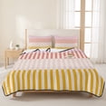 thumbnail image 3 of Twin XL Quilt Set 68''x98'', Colorful Stripe Lightweight Bedspread Coverlet Set with 2 Pillow Shams, Modern Pink Red Yellow Vertical Striped Breathable All Season Quilt Bedding for Dorm/Guest Room, 3 of 9