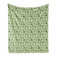 thumbnail image 1 of Exotic Soft Flannel Fleece Throw Blanket, Asymmetric Order Tropical Leaves on Geometric Background, Cozy Plush for Indoor and Outdoor Use, 60" x 80", Khaki Green, by Ambesonne, 1 of 5