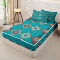 thumbnail image 2 of jejeloiu Monochrome Tribal Zipper Twin Comforter Sets with Fitted Sheet and 2 Pillowcases,Modern Print Zipper Bedding Set For Boys,Reversible,4-Piece, 2 of 7