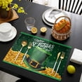 thumbnail image 3 of St. Patrick's Day Placemats Set of 4, Funny Green Hats Leaves Coin Art Placemats for Dining Table, Place Mats for Kitchen Tabletop, Waterproof Wipeable Dining Table Mats Set, 3 of 9