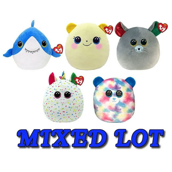 TY Beanie Squishies (Squish-A-Boos) Plush - Bulk Mixed Lot of 5 Random (10 inch)
