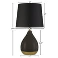 thumbnail image 3 of Noaman 2-Tone Ceramic Table Lamp Set of 2, 12" Dia x 21.5" H Black/Gold, Includes 9W LED Bulbs, Elegant Teardrop Design for Living Room/Bedroom, 3 of 15