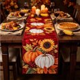 thumbnail image 4 of Fall Decorations Table Runner,Pumpkin Pattern Fall Dining Table Decor Flags,Thanksgiving Dinner Table Layout,12.99x72.04 Inch,Red, 4 of 6
