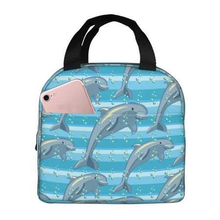 Insulated Lunch Bag for Women Men - Dolphin Leakproof Cooler Lunch Box for Women Men  Lunch Tote Bags for Work School Picnic Travel