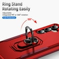 thumbnail image 2 of Designed for Samsung Galaxy S24 Plus Case, Military-Grade Drop Protection, Shockproof Phone Case Cover, Magnetic Car Mount Ring Kickstand Bumper Hard Case for Samsung Galaxy S24 Plus, Red, 2 of 10