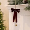 thumbnail image 6 of 2026 Christmas Home Party Decoration Christmas Ornament Bow Knot Hanging Decoration With Golden Bells Vintage Hanging Pendant For Xmas Tree Wall Door Holiday Party Decor, 6 of 6