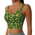 thumbnail image 2 of Fotbe Big Colorful Avocados Pattern Womens' Sports Bra Longline Wirefree Padded with Medium Support Sports Moisture-Wicking Workou Vest,Tank Top-XX-Large, 2 of 6
