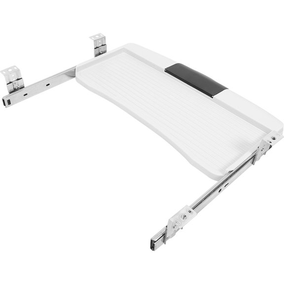 OHOIOLLA Sliding Keyboard Tray for Home Use 1 Set Simple Design White Stainless Steel under-desk keyboard mount