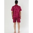 thumbnail image 4 of Conjuntos de Pijama de Satén para Hombre Lars Amadeus Ropa de Noche Manga Corta Rojo XXL, 4 of 4