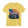 thumbnail image 4 of WUANDIXFA Toddler American Flag Shirts 4th of July T-Shirts Boys Girls Cotton Patriotic Tops Tee Kids Independence Day Clothes (Yellow, 3-4 Years), 4 of 5