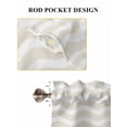 thumbnail image 7 of Cream Stripe Bedroom Curtains 63 Inches length, Modern Abstract Waves Beige Striped Window Treatment Curtain Drapes, Rod Pocket Curtain Panels for Living Room Kitchen, 42"x63", 2 Panels, 7 of 7
