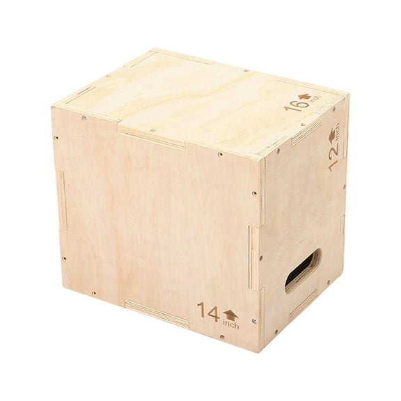 funtasica Wood Box, 3 in 1 metric Multipurpose Agility Box for Home Gym Conditioning Strength Training Workout Squats 12inchx14inchx16inch